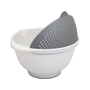 Biela miska s cedidlom 2v1 Metaltex, Ø 28 cm