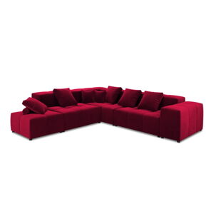 Červená zamatová rohová pohovka (variabilná) Rome Velvet - Cosmopolitan Design