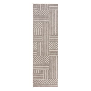 Béžový vonkajší behúň Flair Rugs Blocks, 66 x 230 cm