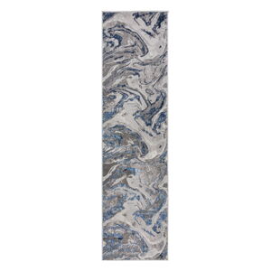 Modro-sivý behúň Flair Rugs Marbled, 80 x 300 cm