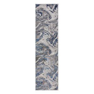 Modro-sivý behúň Flair Rugs Marbled, 80 x 300 cm