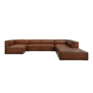 Koňakovo hnedá kožená rohová pohovka (pravý roh) Madame - Windsor & Co Sofas