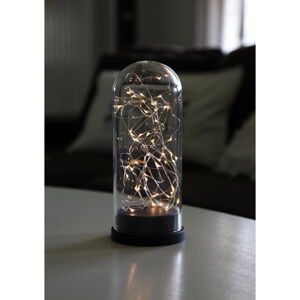 Čierna LED svetelná dekorácia Star Trading Glass Dome, výška 25 cm