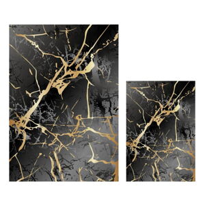 Súprava 2 čiernych kúpeľňových predložiek Mila Home Marble