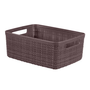Hnedo-fialový úložný košík Curver Jute, 12 l