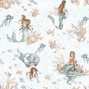 Detská tapeta 100x280 cm Mermaids in Waves - Dekornik