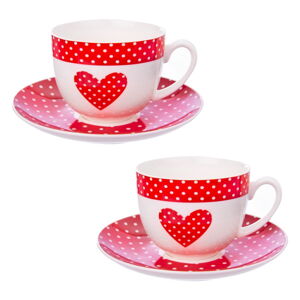 Červené porcelánové šálky v sade 2 ks 280 ml - Orion
