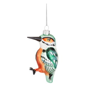 Sklenená ručne vyrobená vianočná ozdoba 10,5 cm Kingfisher – Sass & Belle