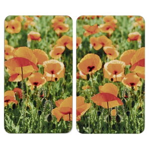 Kryty na sporák z tvrdeného skla v sade 2 ks 52x30 cm Poppy Field - Wenko