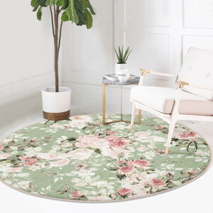 Svetlozelený prateľný/vhodné pre robotické vysávače okrúhly koberec ø 120 cm Comfort – Mila Home
