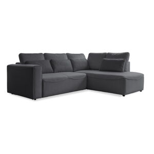 Tmavo šedá rozkladacia rohová pohovka (variabilná) Homely Tommy - Miuform