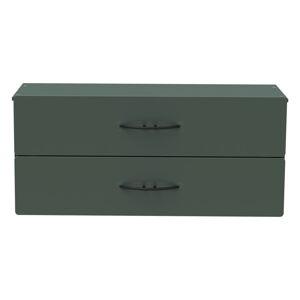 Tmavozelený komponent so zásuvkami 80x36 cm Dakota – Tenzo
