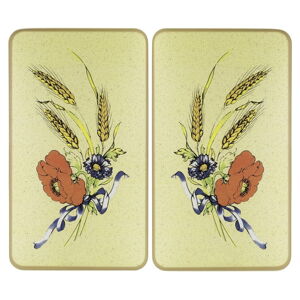 Kryty na sporák v sade 2 ks z tvrdeného skla 52x30 cm Corn-Flowers - Maximex