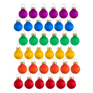 Sklenené ručne vyrobené vianočné gule v súprave 36 ks ø 2 cm Rainbow Mini – Sass & Belle