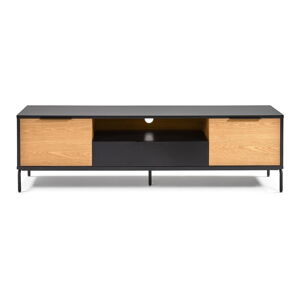 Čierno-hnedý TV stolík Kave Home SAVOI, 170 x 50 cm