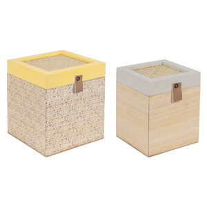 Dekoratívne slamené úložné boxy s vekom v súprave 2 ks Beezz - Jardin d'Ulysse